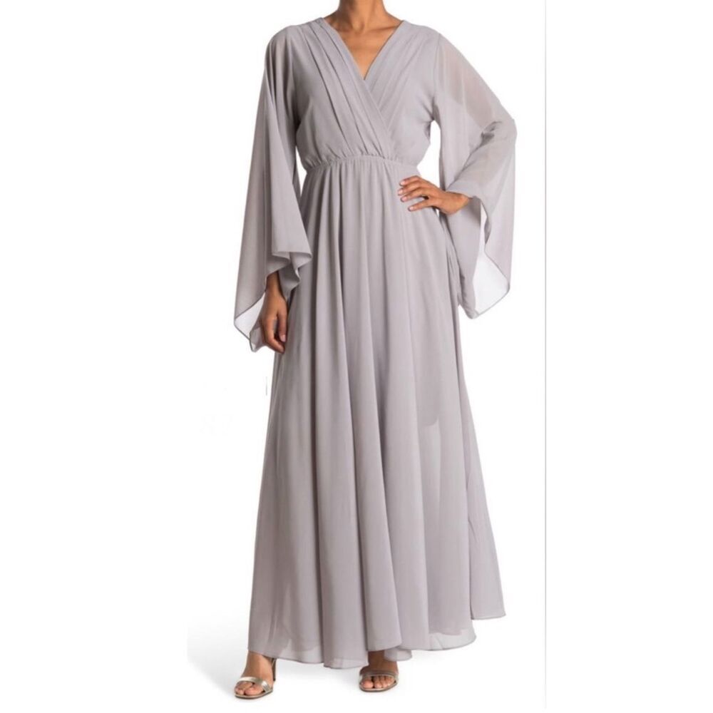 Meghan LA Grey Bell Sleeve Maxi Dress